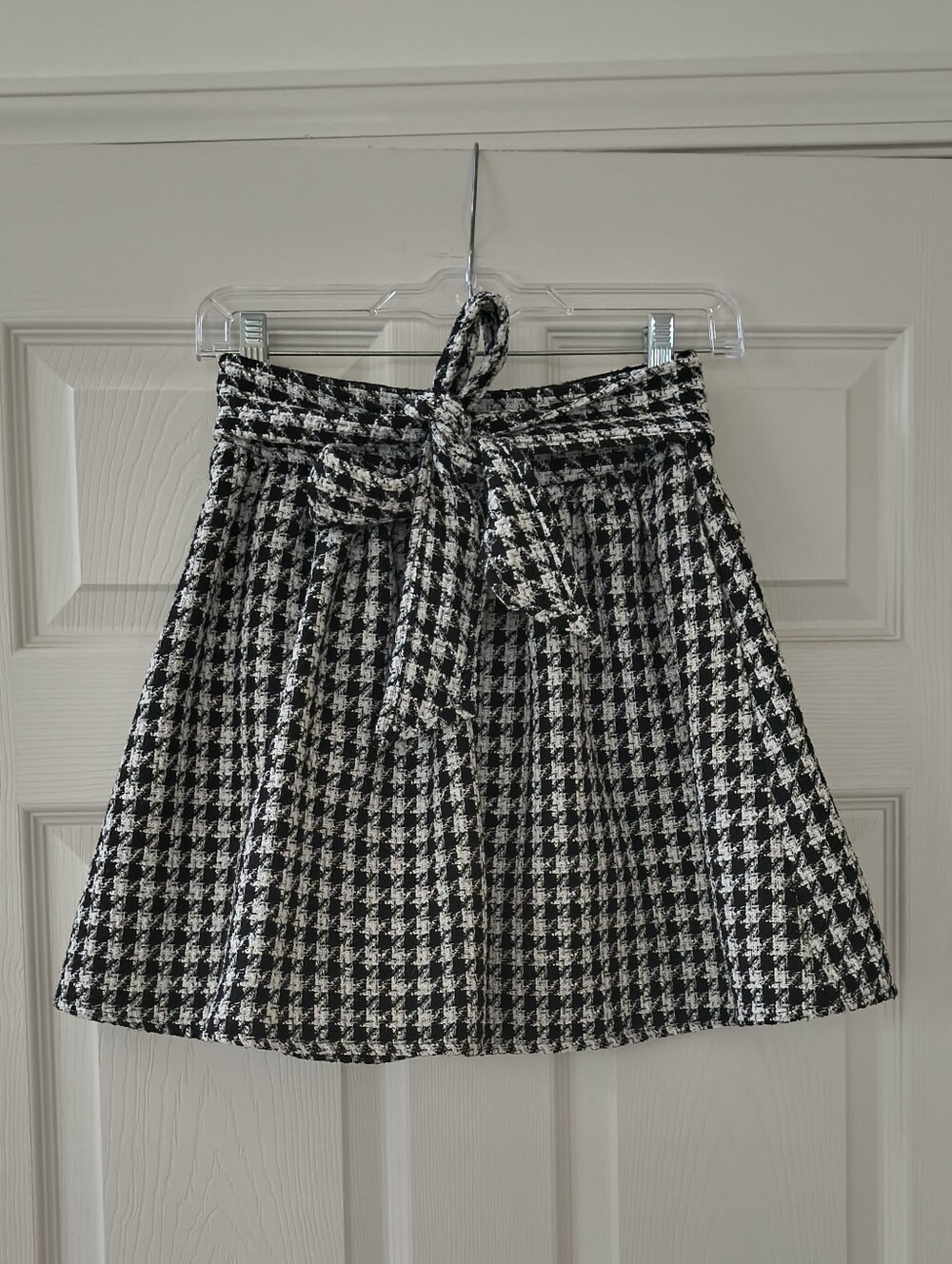 Express Black And White Houndstooth Bow Dress Skirt | Size 00